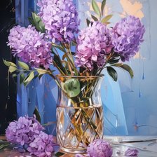 Схема вышивки «Сирень в вазе»