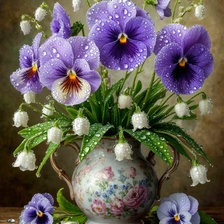 Схема вышивки «Анютины глазки»