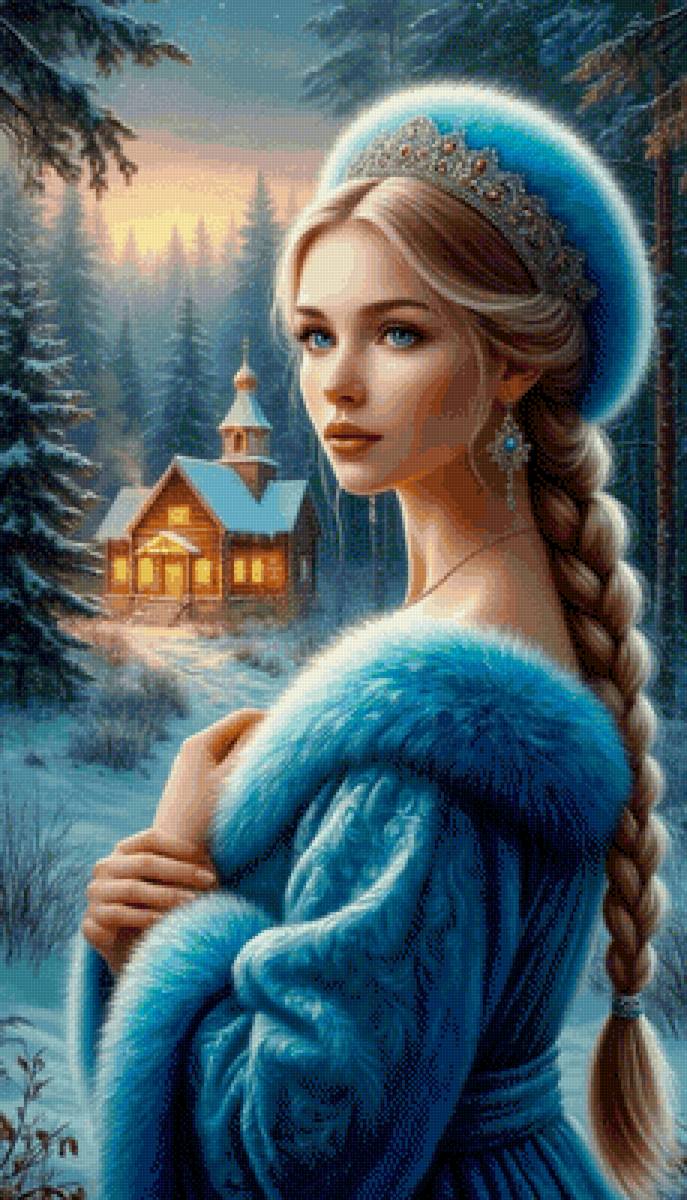 Девушка - зима, девушка, снегурочка, снежная королева, сказка, красота - предпросмотр