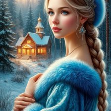 Схема вышивки «Девушка»