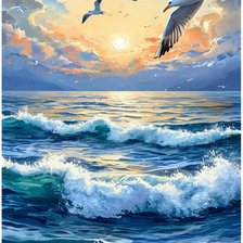 Схема вышивки «Море»