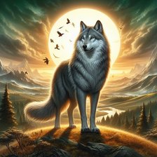 Схема вышивки «волк»