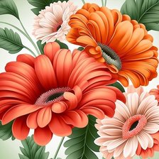 Схема вышивки «Герберы»