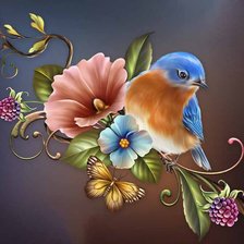 Схема вышивки «Птичка»