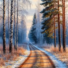 Схема вышивки «Осенняя дорога»