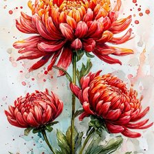 Схема вышивки «Хризантемы»