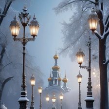 Схема вышивки «Морозный вечер»