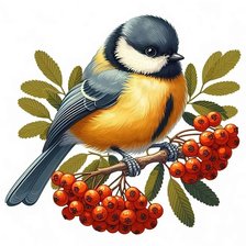 Схема вышивки «синица»