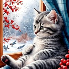 Схема вышивки «котенок»