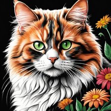 Схема вышивки «кот»