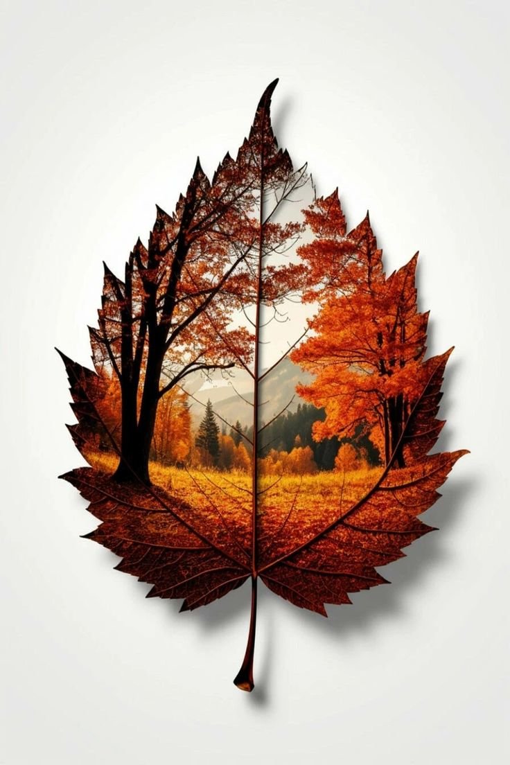 Осенние листья - осень, лес, горы, деревья - оригинал