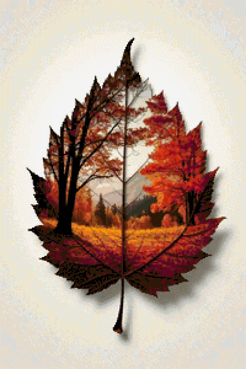 Осенние листья - горы, осень, лес, деревья - предпросмотр