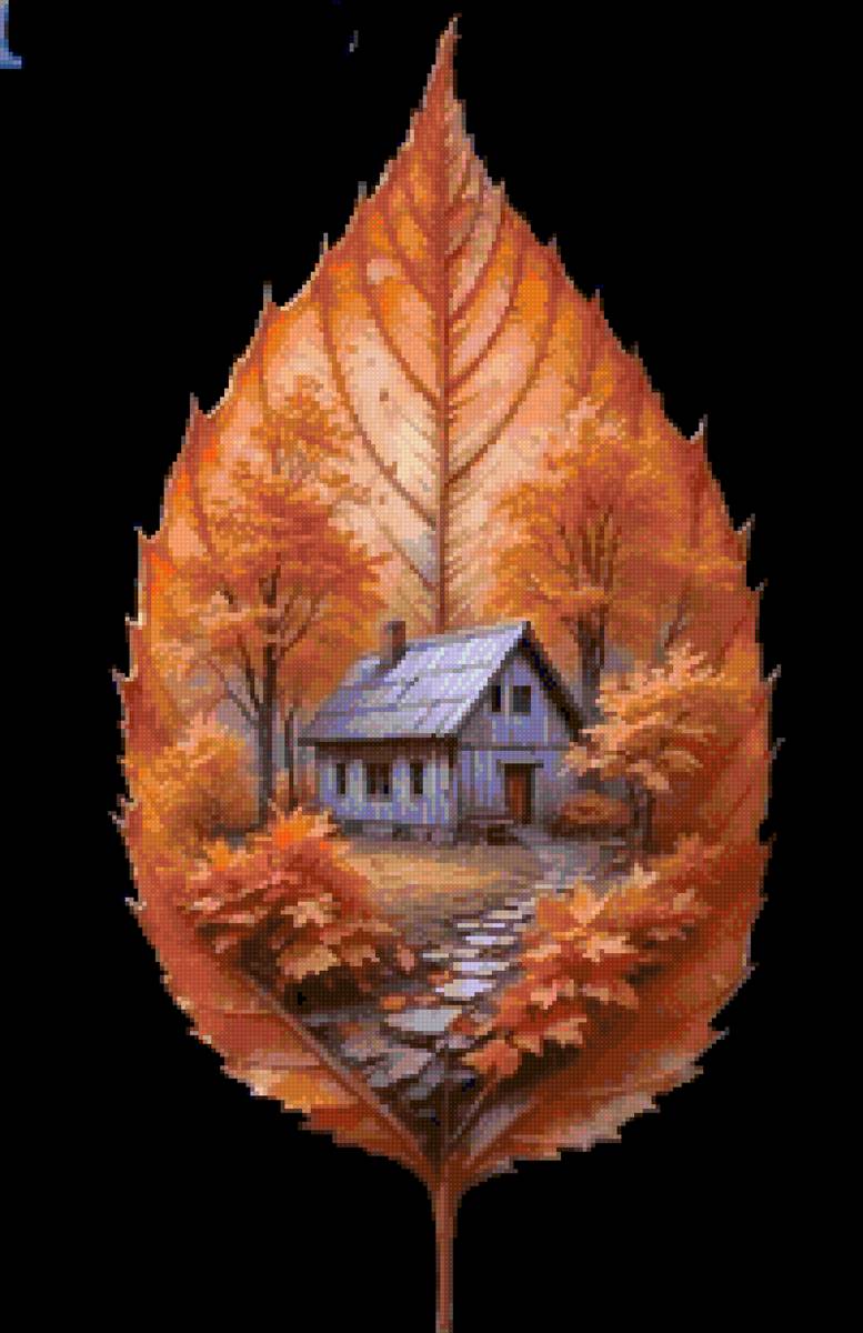 Охотничий домик - деревья, домик, лес, осень - предпросмотр