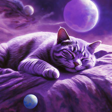 Схема вышивки «Кот фиолетовый»