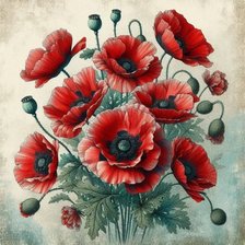 Схема вышивки «Маки»