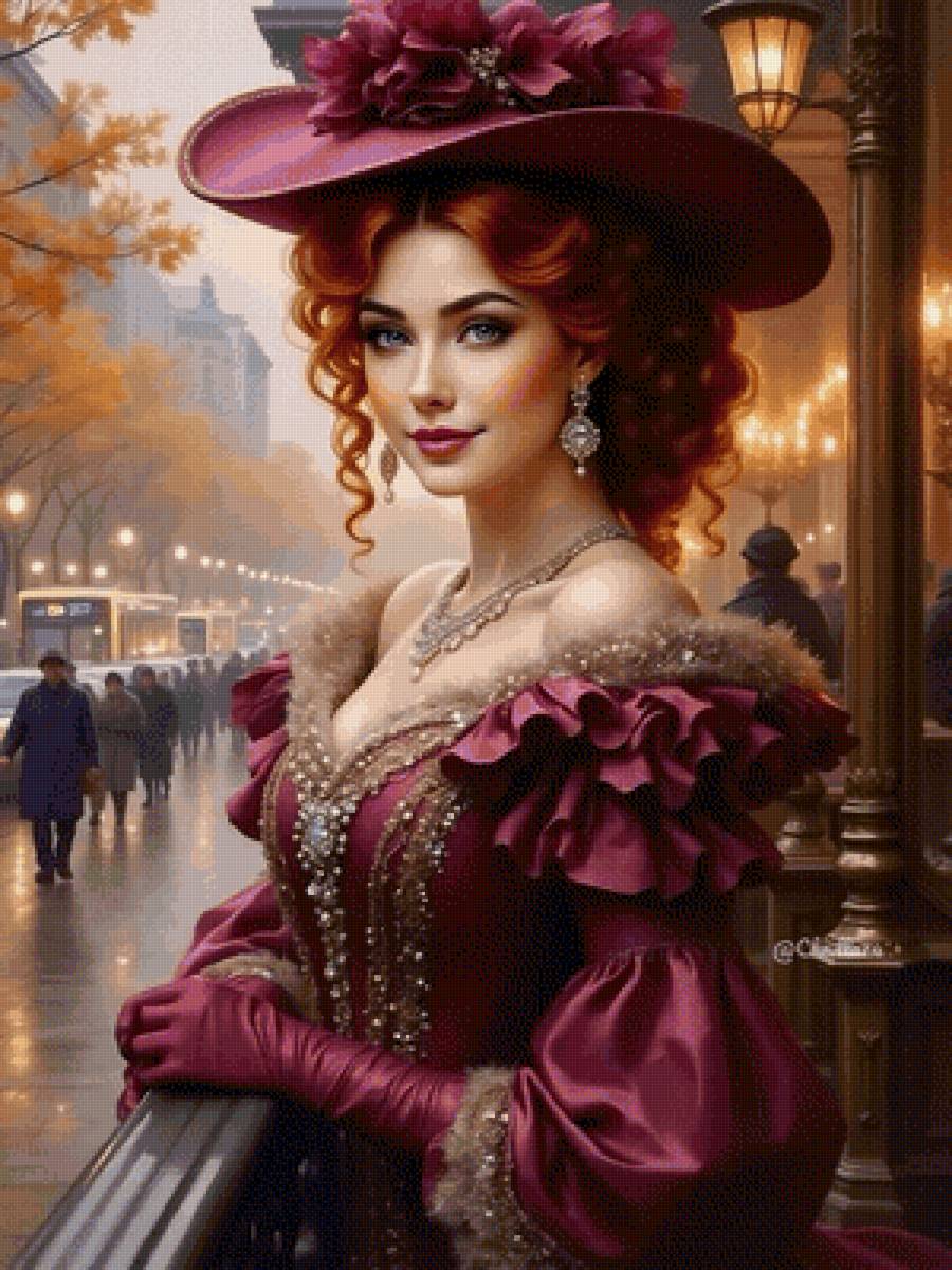 Девушка в шляпе - мадам, девушка, девушка в шляпе, сказка, дама - предпросмотр