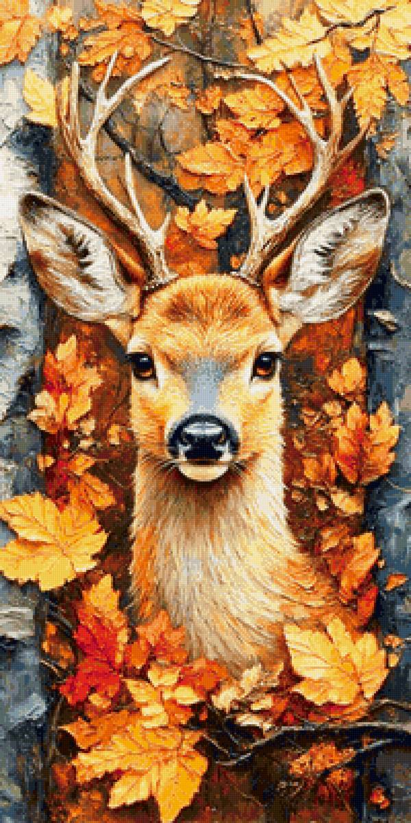 олень5 - животные, пейзаж, закат, олени, осень, природа - предпросмотр