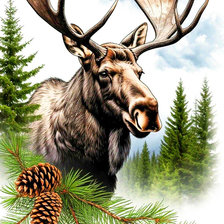 Схема вышивки «лось2»