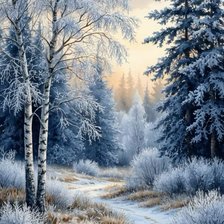 Схема вышивки «Зимний лес»