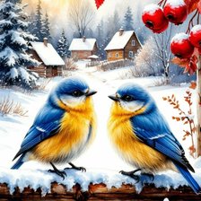 Схема вышивки «синицы»