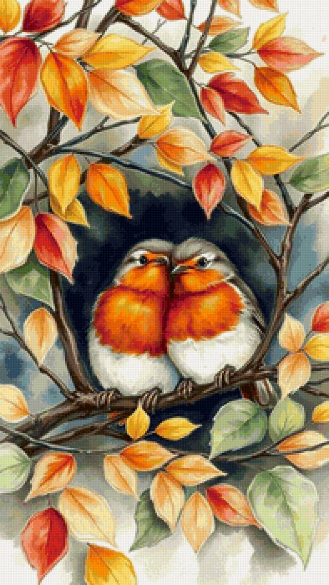 птицы - рисунок - предпросмотр