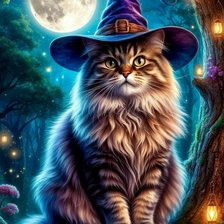 Схема вышивки «котик в шляпе»