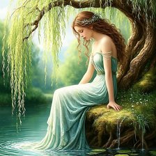 Схема вышивки «ქალი ტყეში»