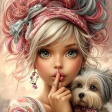 Схема вышивки «ДЕВОЧКА С СОБАКОЙ»