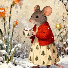 Схема вышивки «Мышка с какао»