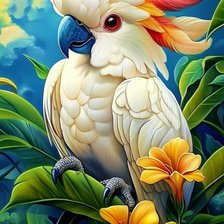 Схема вышивки «попугай»