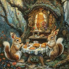 Схема вышивки «Биседа зайцики»