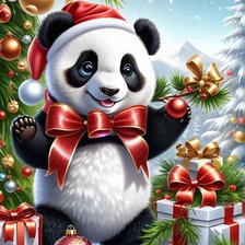 Схема вышивки «панда»