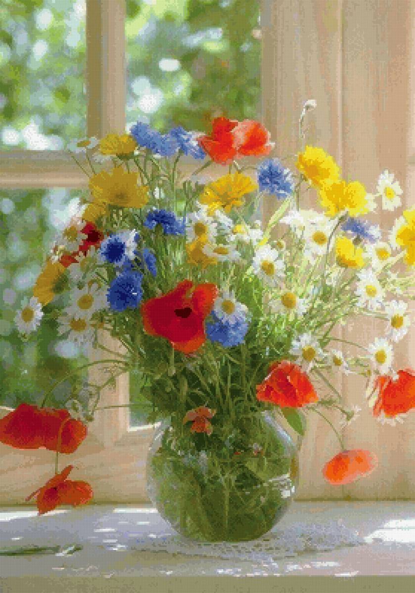 Натюрморт с васильками - предпросмотр