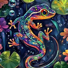 Схема вышивки «Геккон»