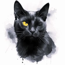 Схема вышивки «кот в черно-серых»