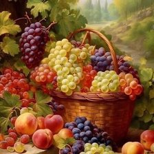 Схема вышивки «Корзина с фруктами»