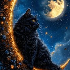 Схема вышивки «Лунный котик»