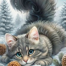 Схема вышивки «кошки»