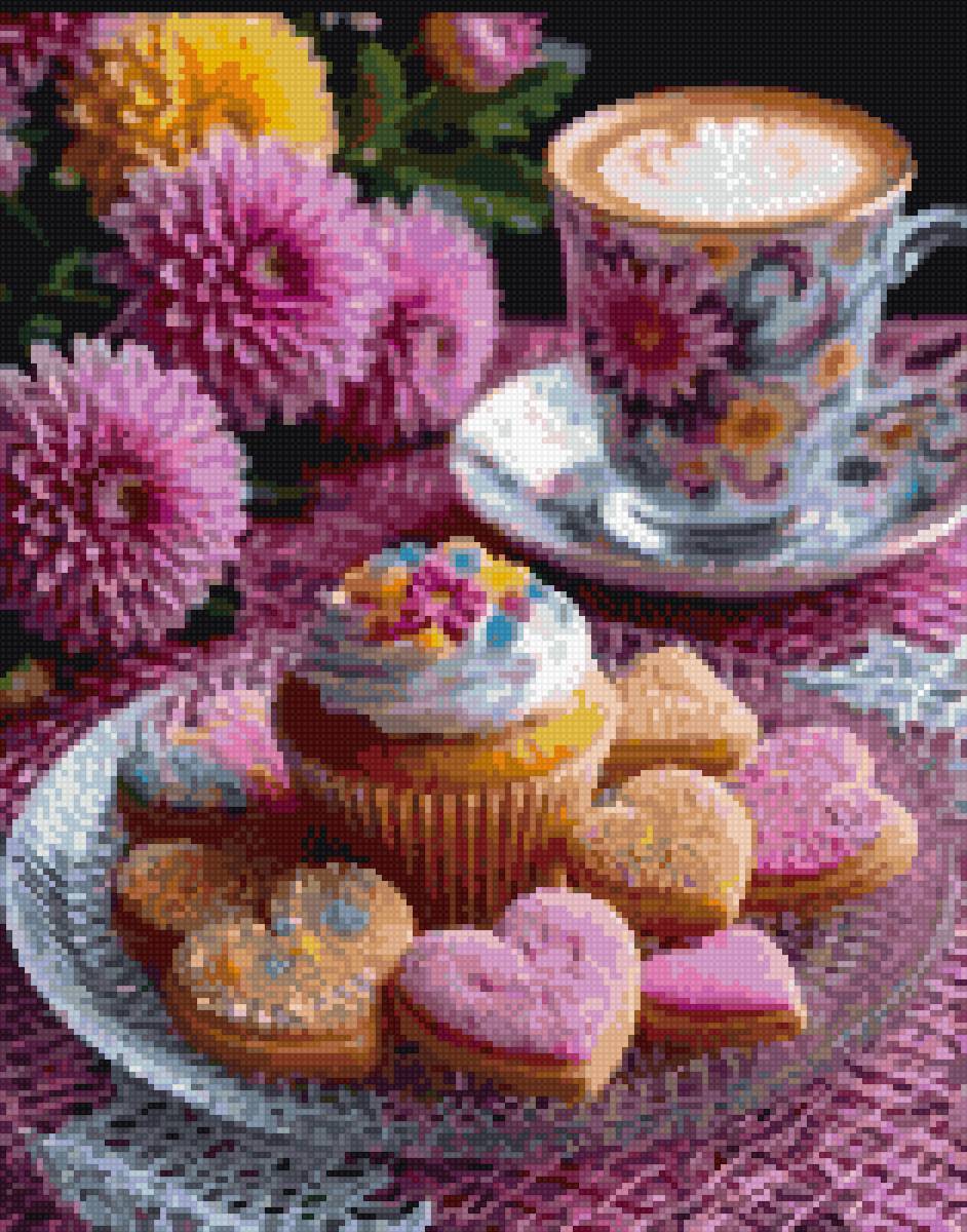 Утренний кофе - кофе, еда, пирожное - предпросмотр