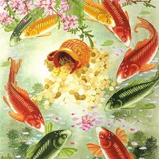 Схема вышивки «Карпы Киа и клад»