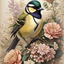 Схема вышивки «синица»