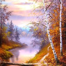 Схема вышивки «Утро туманное...»