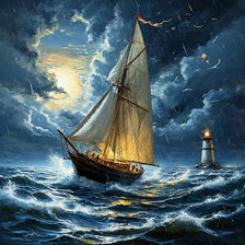 Схема вышивки «Море волнуется...»