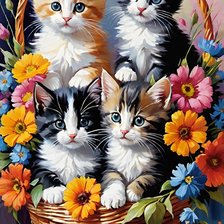 Схема вышивки «коты»