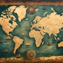 Схема вышивки «Старинная карта мира»