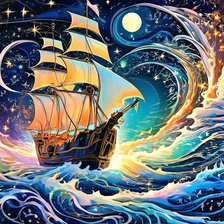 Схема вышивки «По морям, по волгам...»