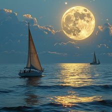 Схема вышивки «Лунная дорожка в море»