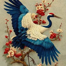 Схема вышивки «Журавль»