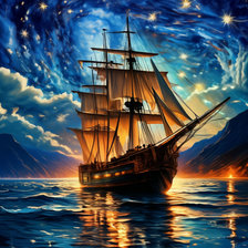 Схема вышивки «И снова в дальний путь...»