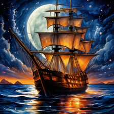 Схема вышивки «Только смелым покоряются моря...»